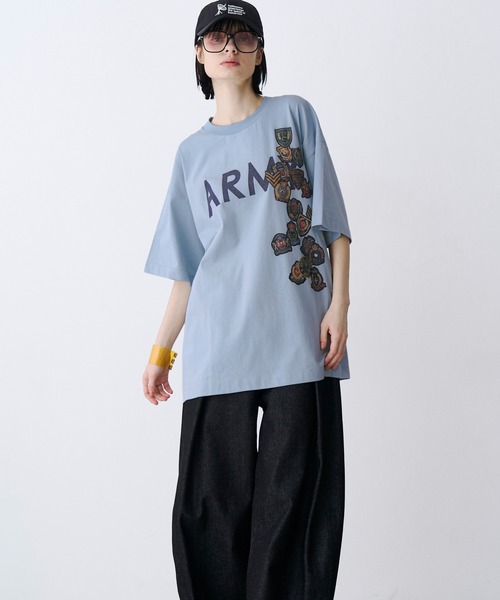 SeeSew(シーソー)の「【UNISEX】ARMY WAPPEN PRINT TEE/アーミーワッペンプリントTシャツ(Tシャツ/カットソー・メンズ・グレー/サックスブルー・M/L)」の15枚目の写真