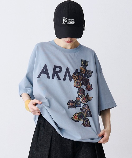 SeeSew(シーソー)の「【UNISEX】ARMY WAPPEN PRINT TEE/アーミーワッペンプリントTシャツ(Tシャツ/カットソー・メンズ・グレー/サックスブルー・M/L)」の16枚目の写真