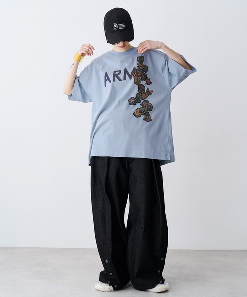 SeeSew(シーソー)の「【UNISEX】ARMY WAPPEN PRINT TEE/アーミーワッペンプリントTシャツ(Tシャツ/カットソー・メンズ・グレー/サックスブルー・M/L)」の14枚目の写真