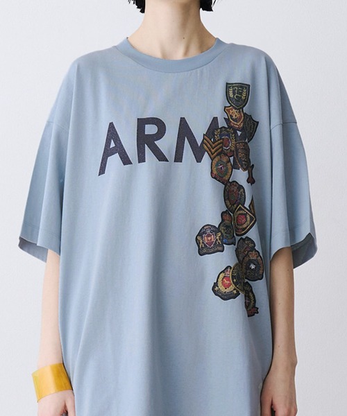 SeeSew(シーソー)の「【UNISEX】ARMY WAPPEN PRINT TEE/アーミーワッペンプリントTシャツ(Tシャツ/カットソー・メンズ・グレー/サックスブルー・M/L)」の20枚目の写真