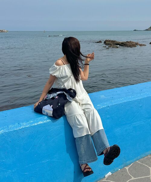 HIGH SCHOOL DISCO（ハイスクールディスコ）の「ドットポケットロングワンピース_ホワイト（ワンピース・レディース・その他・FREE）」の7枚目の写真