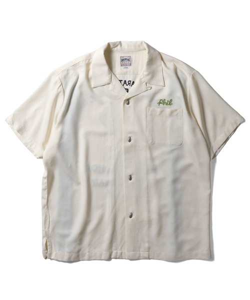 HOUSTON(ヒューストン)の「HOUSTON ボーリングシャツ(PARATROOPER)(シャツ/ブラウス・メンズ・ブルー/オフホワイト/ブラック・XX-LARGE/MEDIUM/X-LARGE)」の2枚目の写真
