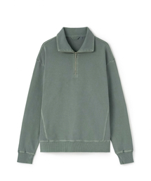 ガーメントダイ ハーフジップ スウェットシャツ MINT