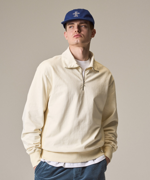 RISE&BELOW（ライズアンドビロー）の「ガーメントダイ ハーフジップ スウェットシャツ MINT（スウェット・メンズ・その他・LARGE/X-LARGE/MEDIUM）」の3枚目の写真