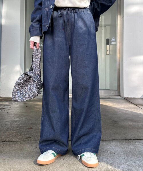 GEVACO（ゲバコ）の「【GEVACO/ゲバコ】10ozデニムイージーワイドパンツ（デニムパンツ・レディース・サックスブルー/インディゴブルー・MEDIUM/LARGE）」の2枚目の写真