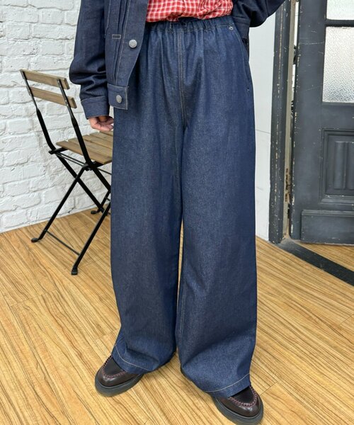 GEVACO（ゲバコ）の「【GEVACO/ゲバコ】10ozデニムイージーワイドパンツ（デニムパンツ・レディース・サックスブルー/インディゴブルー・MEDIUM/LARGE）」の9枚目の写真