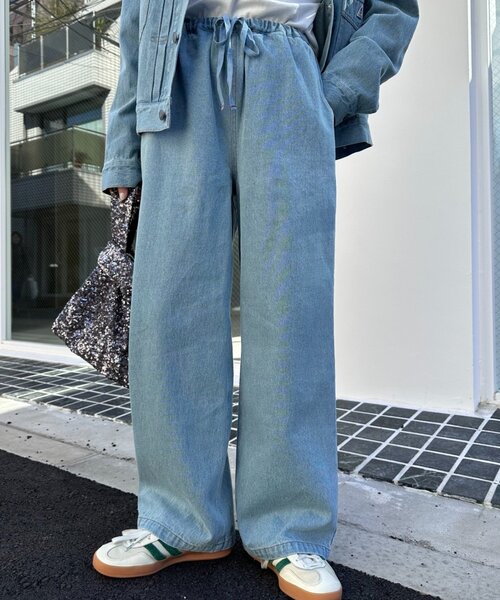 GEVACO（ゲバコ）の「【GEVACO/ゲバコ】10ozデニムイージーワイドパンツ（デニムパンツ・レディース・サックスブルー/インディゴブルー・MEDIUM/LARGE）」の14枚目の写真