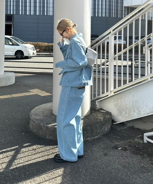 GEVACO（ゲバコ）の「【GEVACO/ゲバコ】10ozデニムイージーワイドパンツ（デニムパンツ・レディース・サックスブルー/インディゴブルー・MEDIUM/LARGE）」の16枚目の写真