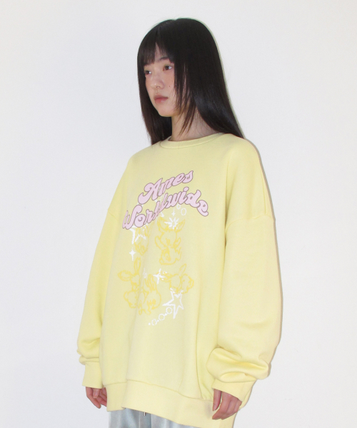AMESWORLDWIDE（アメスワールドワイド）の「STAR RABBIT DRAWING SWEATSHIRT YELLOW（スウェット・レディース・その他・FREE）」の3枚目の写真