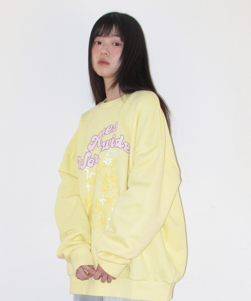 AMESWORLDWIDE（アメスワールドワイド）の「STAR RABBIT DRAWING SWEATSHIRT YELLOW（スウェット・レディース・その他・FREE）」の4枚目の写真