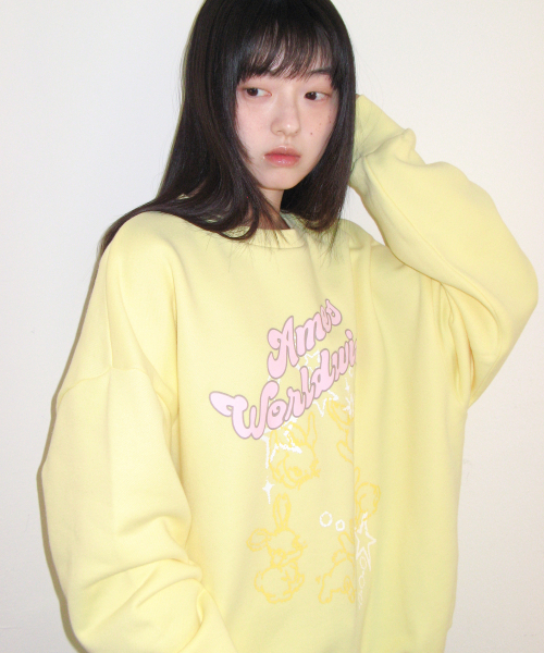 AMESWORLDWIDE（アメスワールドワイド）の「STAR RABBIT DRAWING SWEATSHIRT YELLOW（スウェット・レディース・その他・FREE）」の5枚目の写真