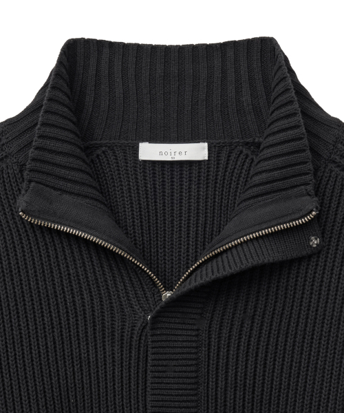 NOIRER（ノイア）の「コットンハイネックジップアップジャケット(ブラック)（カーディガン/ボレロ・メンズ・その他・48/50/52）」の4枚目の写真