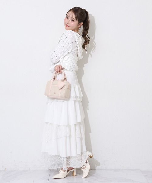 one after another NICE CLAUP(ワンアフターアナザーナイスクラップ)の「ティアードロングスカート(スカート・レディース・オフホワイト/ブラック/ピンク・FREE)」の20枚目の写真