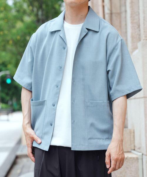 ITEMS URBANRESEARCH(アイテムズ アーバンリサーチ)の「『吸水速乾/イージーケア』リネンブレンド高機能半袖コーチシャツ(シャツ/ブラウス・メンズ・ブラック/ブルー/オフホワイト・MEDIUM/LARGE)」の3枚目の写真