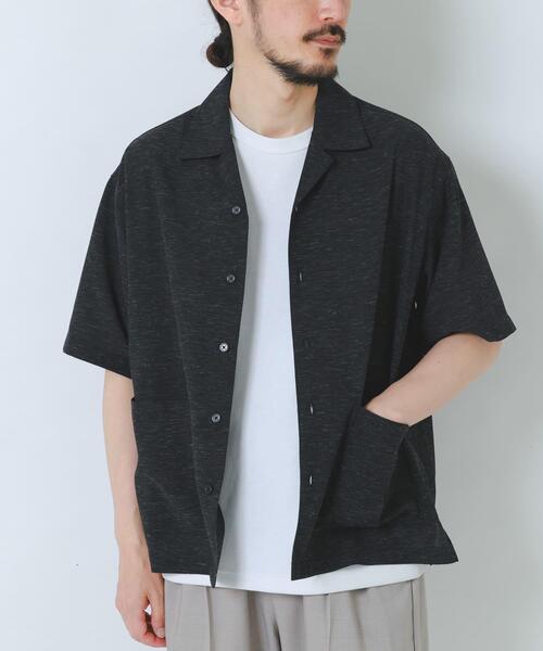 ITEMS URBANRESEARCH(アイテムズ アーバンリサーチ)の「『吸水速乾/イージーケア』リネンブレンド高機能半袖コーチシャツ(シャツ/ブラウス・メンズ・ブラック/ブルー/オフホワイト・MEDIUM/LARGE)」の1枚目の写真