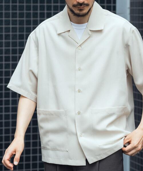 ITEMS URBANRESEARCH(アイテムズ アーバンリサーチ)の「『吸水速乾/イージーケア』リネンブレンド高機能半袖コーチシャツ(シャツ/ブラウス・メンズ・ブラック/ブルー/オフホワイト・MEDIUM/LARGE)」の6枚目の写真