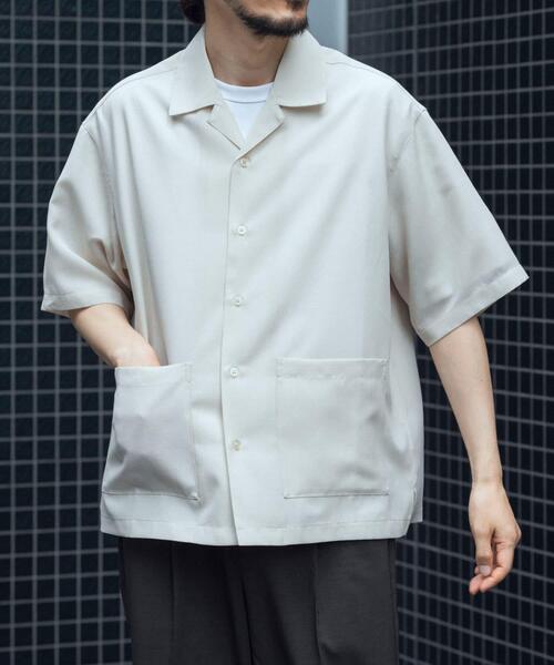 ITEMS URBANRESEARCH(アイテムズ アーバンリサーチ)の「『吸水速乾/イージーケア』リネンブレンド高機能半袖コーチシャツ(シャツ/ブラウス・メンズ・ブラック/ブルー/オフホワイト・MEDIUM/LARGE)」の7枚目の写真