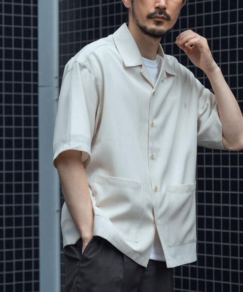ITEMS URBANRESEARCH(アイテムズ アーバンリサーチ)の「『吸水速乾/イージーケア』リネンブレンド高機能半袖コーチシャツ(シャツ/ブラウス・メンズ・ブラック/ブルー/オフホワイト・MEDIUM/LARGE)」の8枚目の写真