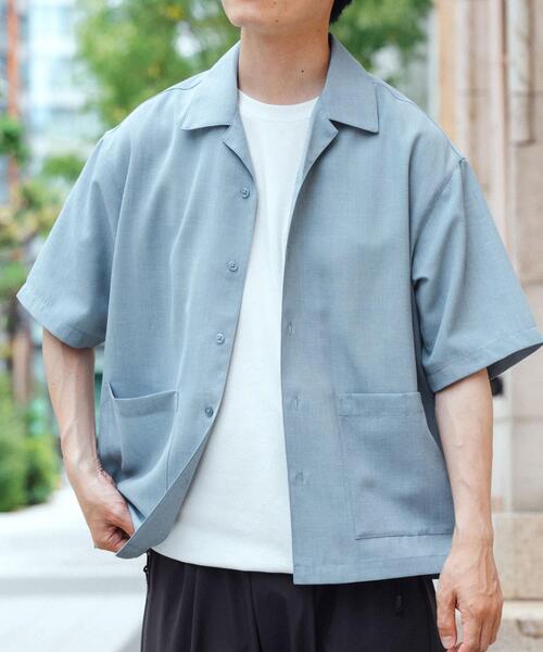 ITEMS URBANRESEARCH(アイテムズ アーバンリサーチ)の「『吸水速乾/イージーケア』リネンブレンド高機能半袖コーチシャツ(シャツ/ブラウス・メンズ・ブラック/ブルー/オフホワイト・MEDIUM/LARGE)」の21枚目の写真