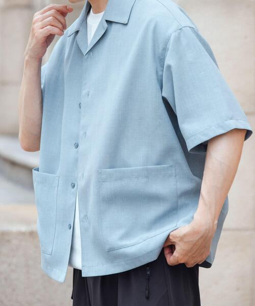 ITEMS URBANRESEARCH(アイテムズ アーバンリサーチ)の「『吸水速乾/イージーケア』リネンブレンド高機能半袖コーチシャツ(シャツ/ブラウス・メンズ・ブラック/ブルー/オフホワイト・MEDIUM/LARGE)」の22枚目の写真