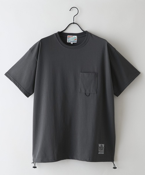 OUTDOOR EXCHANGE(アウトドアエクスチェンジ)の「【OUTDOOR EXCHANGE/アウトドアエクスチェンジ】×【ZERO STAIN/ゼロステイン】コラボ 裾ドローコード 胸ポケット Tシャツ(Tシャツ/カットソー・メンズ・ホワイト/スミクロ・MEDIUM/LARGE)」の20枚目の写真