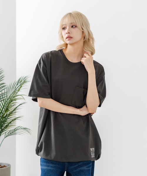 OUTDOOR EXCHANGE(アウトドアエクスチェンジ)の「【OUTDOOR EXCHANGE/アウトドアエクスチェンジ】×【ZERO STAIN/ゼロステイン】コラボ 裾ドローコード 胸ポケット Tシャツ(Tシャツ/カットソー・メンズ・ホワイト/スミクロ・MEDIUM/LARGE)」の11枚目の写真