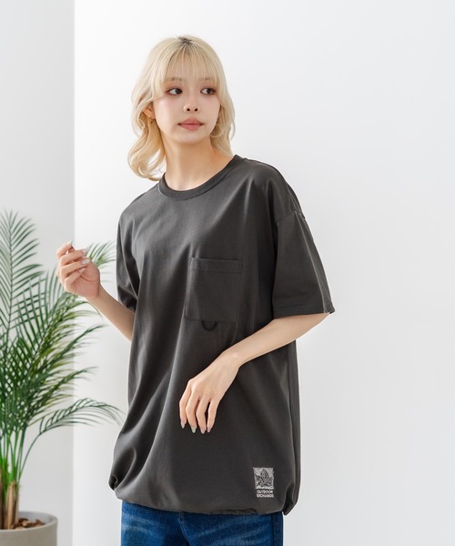 OUTDOOR EXCHANGE(アウトドアエクスチェンジ)の「【OUTDOOR EXCHANGE/アウトドアエクスチェンジ】×【ZERO STAIN/ゼロステイン】コラボ 裾ドローコード 胸ポケット Tシャツ(Tシャツ/カットソー・メンズ・ホワイト/スミクロ・MEDIUM/LARGE)」の14枚目の写真