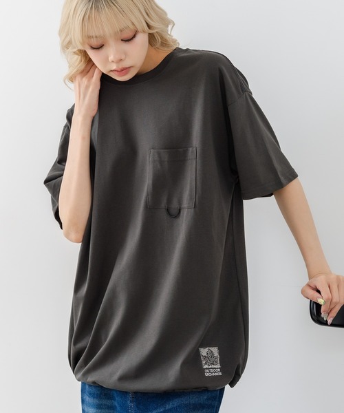 OUTDOOR EXCHANGE(アウトドアエクスチェンジ)の「【OUTDOOR EXCHANGE/アウトドアエクスチェンジ】×【ZERO STAIN/ゼロステイン】コラボ 裾ドローコード 胸ポケット Tシャツ(Tシャツ/カットソー・メンズ・ホワイト/スミクロ・MEDIUM/LARGE)」の17枚目の写真