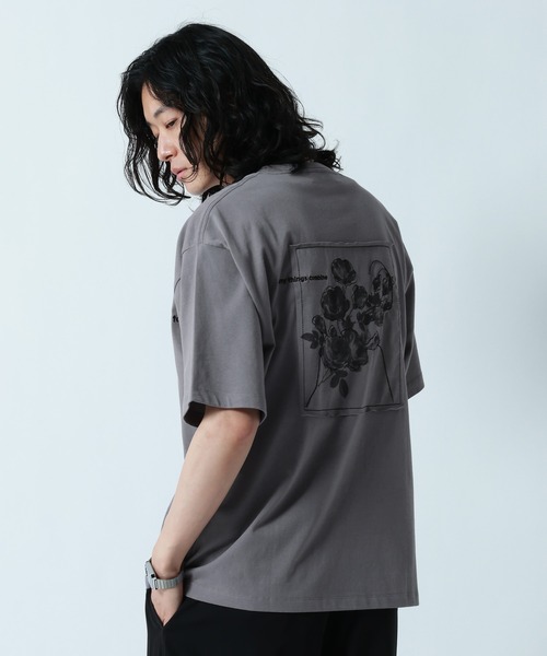 RAGEBLUE(レイジブルー)の「【接触冷感/吸水速乾 】FLOWER STITCH PRINT T-SHIRT/フラワー刺繍プリントTシャツ(Tシャツ/カットソー・メンズ・グレー/ブルー/ホワイト・MEDIUM/LARGE)」の20枚目の写真
