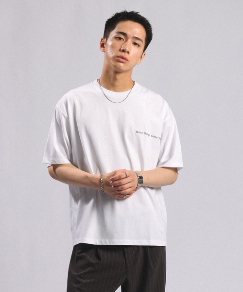 RAGEBLUE(レイジブルー)の「【接触冷感/吸水速乾 】FLOWER STITCH PRINT T-SHIRT/フラワー刺繍プリントTシャツ(Tシャツ/カットソー・メンズ・グレー/ブルー/ホワイト・MEDIUM/LARGE)」の9枚目の写真