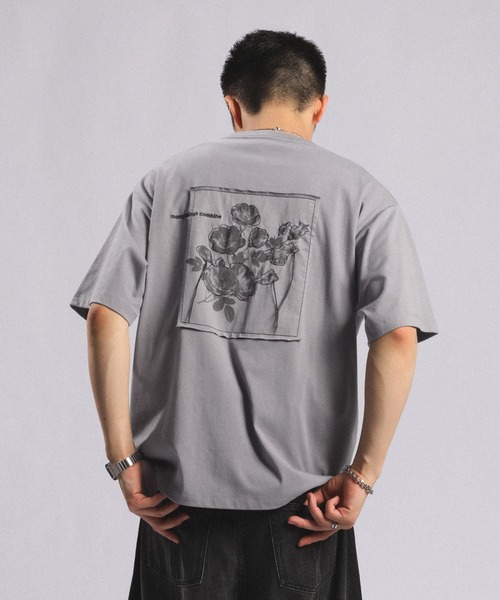 RAGEBLUE(レイジブルー)の「【接触冷感/吸水速乾 】FLOWER STITCH PRINT T-SHIRT/フラワー刺繍プリントTシャツ(Tシャツ/カットソー・メンズ・グレー/ブルー/ホワイト・MEDIUM/LARGE)」の15枚目の写真