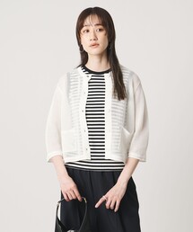 コットン メッシュ カーディガン
