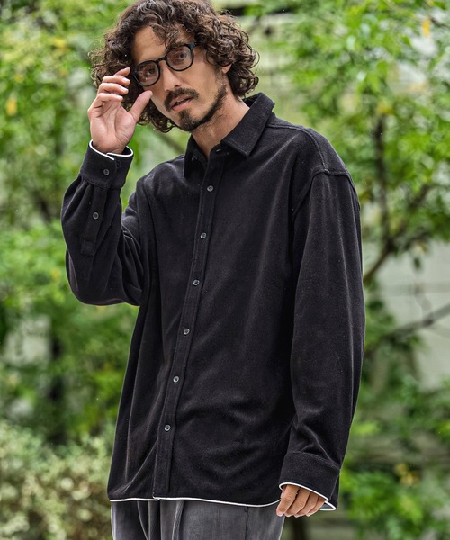 CAMBIO（カンビオ）の「ms6564- パイピングパイルオーバーシャツ(CMB-R0236)（シャツ/ブラウス・メンズ・ブラウン/ネイビー/ブラック・M/L/S）」の4枚目の写真