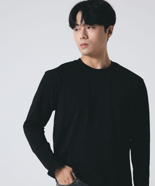 Pendulum(ペンデュラム)の「エッセンシャル高重量セミクロップ長袖Tシャツ LR5TU573_3color(Tシャツ/カットソー・メンズ・ブラック/ホワイト/ヘザーグレー・95/100/105)」の5枚目の写真