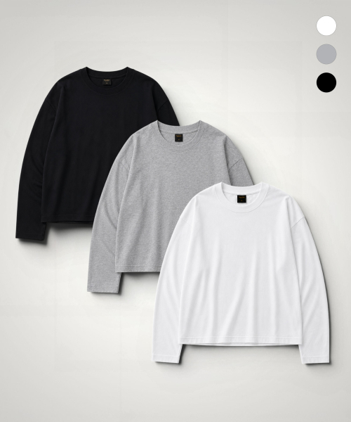 Pendulum(ペンデュラム)の「エッセンシャル高重量セミクロップ長袖Tシャツ LR5TU573_3color(Tシャツ/カットソー・メンズ・ブラック/ホワイト/ヘザーグレー・95/100/105)」の6枚目の写真