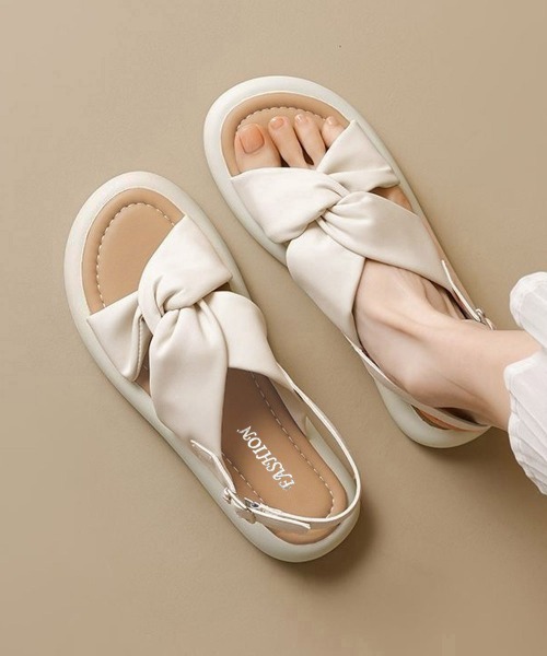 Miniministore(ミニミニストア)の「ミュールサンダル 美脚 フラットソール靴(サンダル・レディース・ブラック/アイボリー・25.0cm/24.5cm/24.0cm/23.5cm/23.0cm/22.5cm)」の1枚目の写真