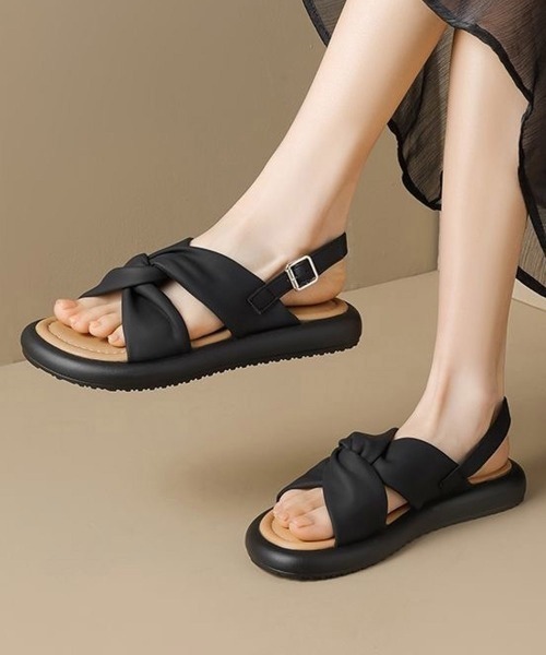 Miniministore(ミニミニストア)の「ミュールサンダル 美脚 フラットソール靴(サンダル・レディース・ブラック/アイボリー・25.0cm/24.5cm/24.0cm/23.5cm/23.0cm/22.5cm)」の18枚目の写真