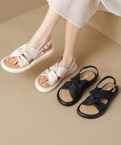 Miniministore(ミニミニストア)の「ミュールサンダル 美脚 フラットソール靴(サンダル・レディース・ブラック/アイボリー・25.0cm/24.5cm/24.0cm/23.5cm/23.0cm/22.5cm)」の4枚目の写真