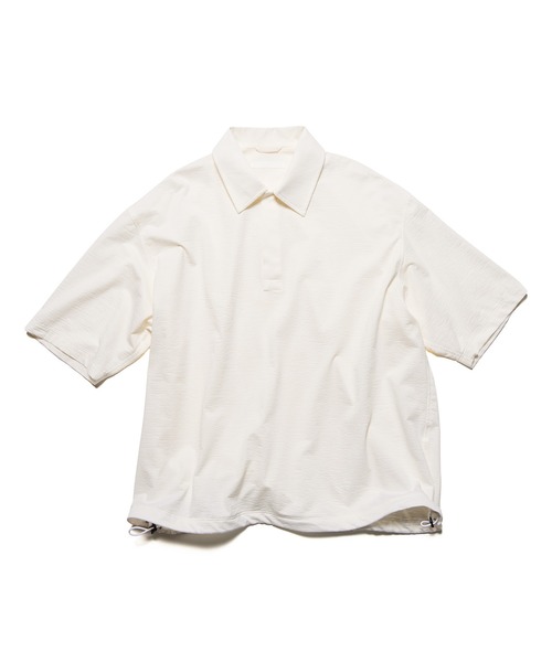 SOPHNET.（ソフネット）の「STRETCH SUCKER S/S POLO SHIRT（ポロシャツ・メンズ・A/ホワイト/ライトブルー/ブラック・1/2/3/4/5）」の2枚目の写真