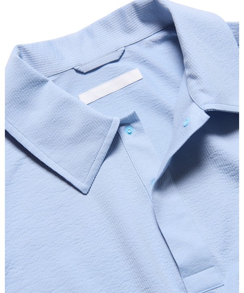 SOPHNET.（ソフネット）の「STRETCH SUCKER S/S POLO SHIRT（ポロシャツ・メンズ・A/ホワイト/ライトブルー/ブラック・1/2/3/4/5）」の8枚目の写真
