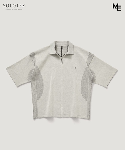 ESTNATION(エストネーション)の「MINOTAUR INST. FOR ESTNATION / WASHI+SOLOTEX ShortSleeve ZipPolo(ニット/セーター・メンズ・ライトグレー/ブラック/ライラック・MEDIUM/LARGE)」の1枚目の写真