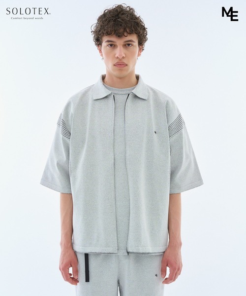 ESTNATION(エストネーション)の「MINOTAUR INST. FOR ESTNATION / WASHI+SOLOTEX ShortSleeve ZipPolo(ニット/セーター・メンズ・ライトグレー/ブラック/ライラック・MEDIUM/LARGE)」の4枚目の写真