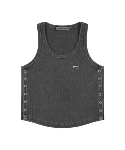 ORDINARY HOLIDAY（オーディナリー ホリデー）の「OPEN SIDE SLEEVELESS T-SHIRT [CHARCOAL]（Tシャツ/カットソー・レディース・その他・FREE）」の3枚目の写真