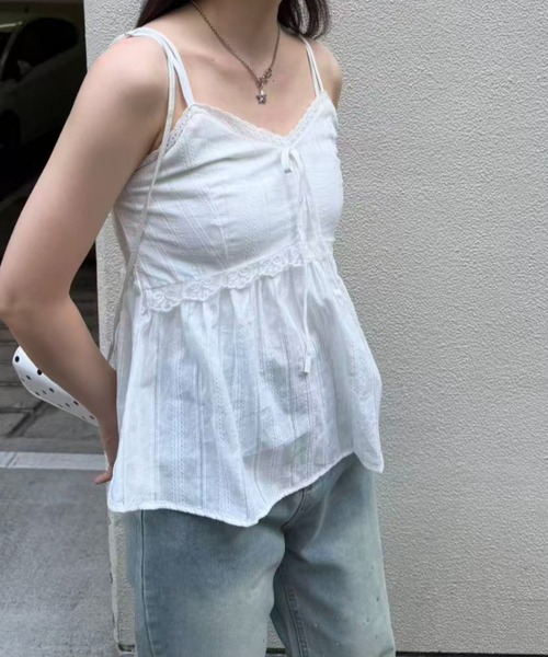 mebole(メボレ)の「front ribbon lace camisole(キャミソール・レディース・ホワイト・FREE)」の21枚目の写真
