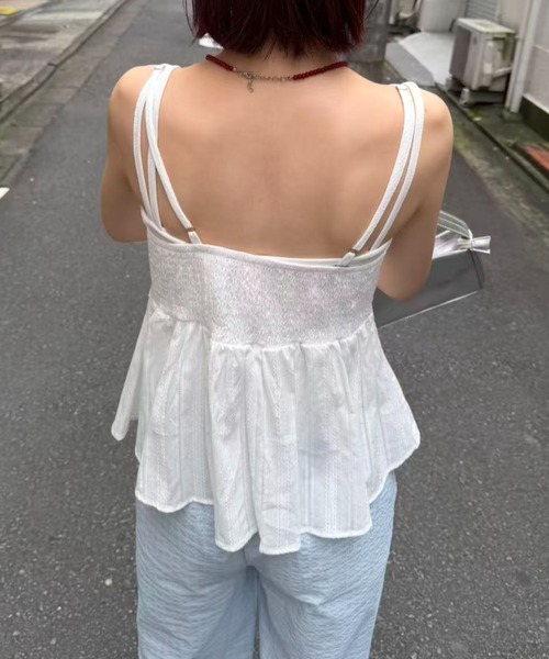 mebole(メボレ)の「front ribbon lace camisole(キャミソール・レディース・ホワイト・FREE)」の10枚目の写真