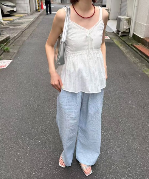 mebole(メボレ)の「front ribbon lace camisole(キャミソール・レディース・ホワイト・FREE)」の12枚目の写真