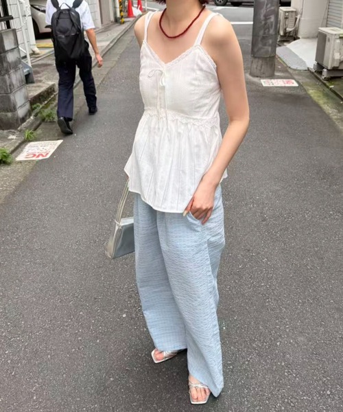mebole(メボレ)の「front ribbon lace camisole(キャミソール・レディース・ホワイト・FREE)」の13枚目の写真