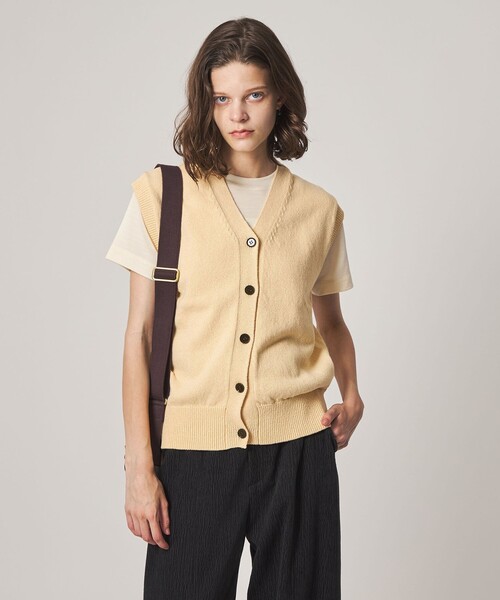 Steven Alan＞コットン ナイロン Vネック ベスト（ベスト）｜Steven