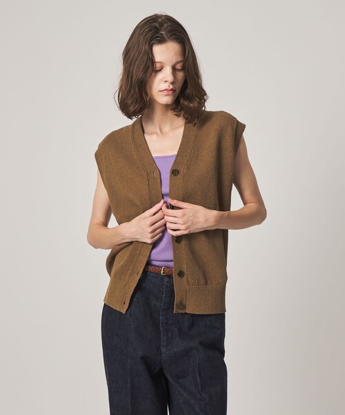 Steven Alan＞コットン ナイロン Vネック ベスト（ベスト）｜Steven