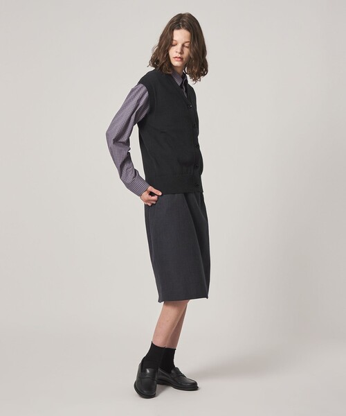 Steven Alan（スティーブンアラン）の「＜Steven Alan＞コットン ナイロン Vネック ベスト（ベスト・レディース・オリーブ/ブラック/ナチュラル・FREE）」の5枚目の写真